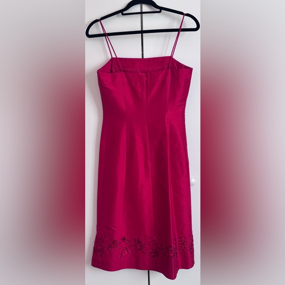 Ann Taylor | 100% Silk | Beaded Embroidery Slip Dress |Spaghetti Straps | Size 2 - Picture 4 of 5